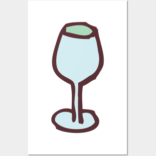 Wine Glass Funny Nursery Cartoon Drawing Design Posters and Art